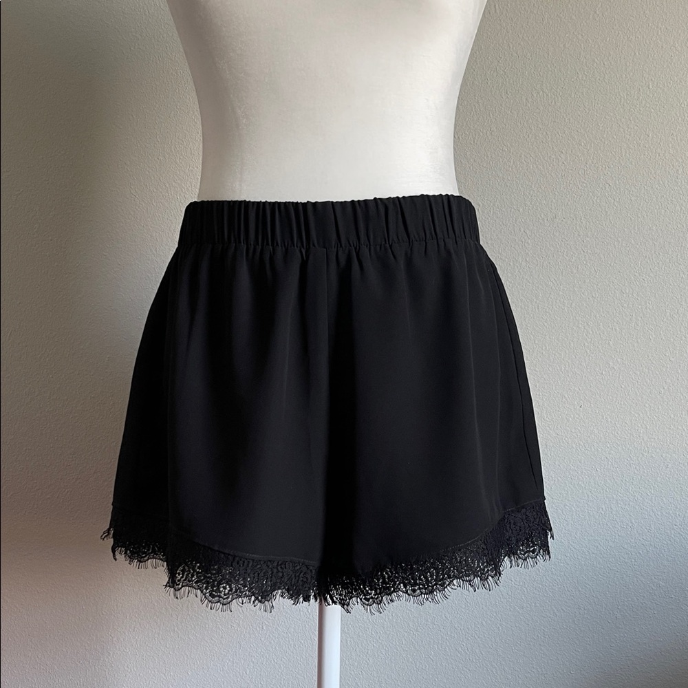 BCBGeneration Black Lace Trim Shorts